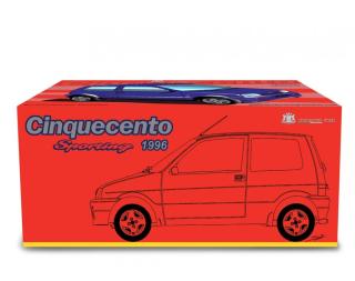 Fiat Cinquecento Sporting 1996 Blu metallizzato Laudoracing 1:18 Resinemodell (Türen, Motorhaube... nicht zu öffnen!)